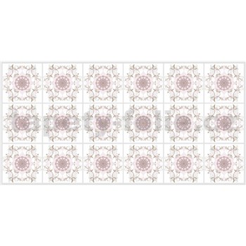 Obkladové panely 3D PVC rozměr 960 x 480 mm mozaika s růžovými ornamenty