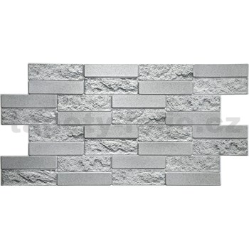 Obkladové panely 3D PVC rozměr 980 x 490 mm pískovcový kámen šedý