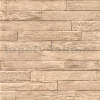 Vliesové tapety na zeď IMPOL dřevěný obklad béžový