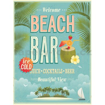 Retro cedule Beach Bar 40 x 30cm - POSLEDNÍ KUSY