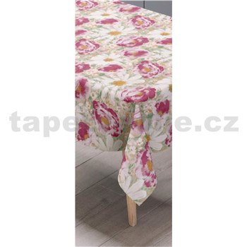 Ubrusy návin 20 m x 140 cm  kopretiny a růže