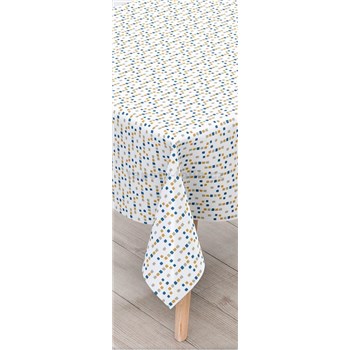 Ubrusy návin 20 m x 140 cm dekorativní čtverečky modro-krémové
