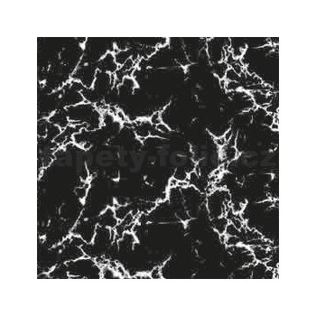 Ubrus metráž mramor bílo-černý