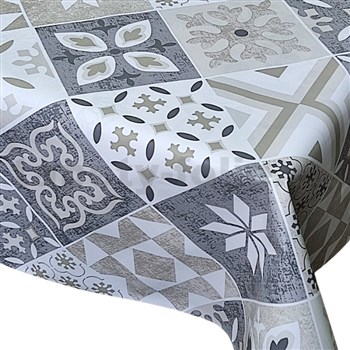 Ubrusy návin ornamenty šedo-béžové 20 m x 140 cm