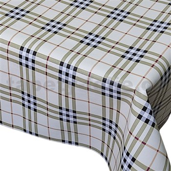 Ubrusy návin káro šedo-béžové 20 m x 140 cm