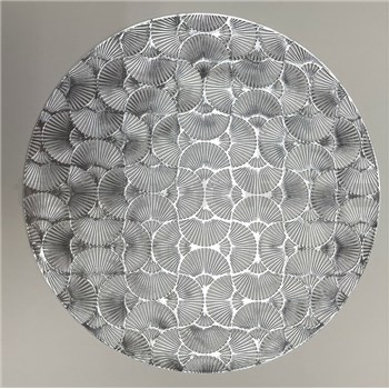 Vinylové dekorativní prostírání na stůl Metalic vějíře stříbrné 38 cm