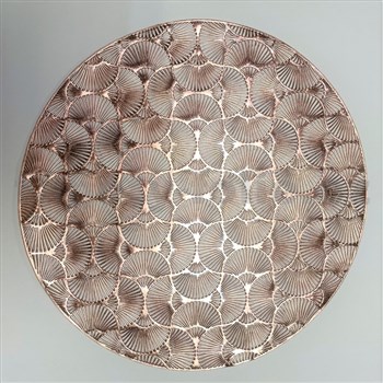 Vinylové dekorativní prostírání na stůl Metalic vějíře růžovo-zlaté 38 cm