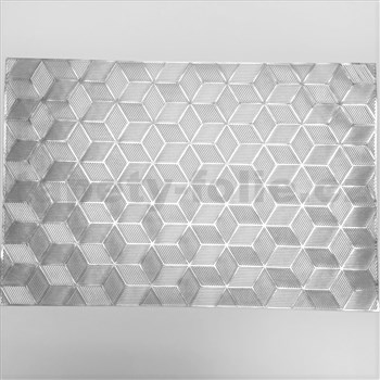 Vinylové dekorativní prostírání na stůl Metalic 3D kostky stříbrné 45 x 30 cm