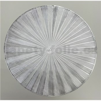 Vinylové dekorativní prostírání na stůl Metalic paprsky stříbrné 38 cm