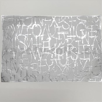 Vinylové dekorativní prostírání na stůl Metalic písmena stříbrné 45 x 30 cm