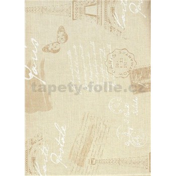 Ubrus metráž Paris světle hnědé - POSLEDNÍ METRY