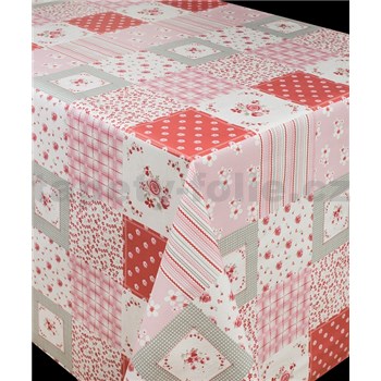 Ubrus metráž patchwork růžový