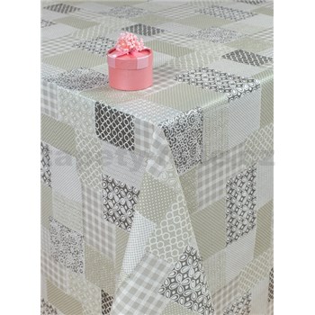Ubrus metráž patchwork šedý