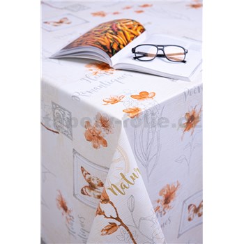 Ubrus metráž Romantic oranžový - POSLEDNÍ METRY