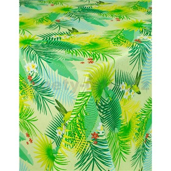 Ubrusy návin 20 m x 140 cm tropické listy s textilní strukturou