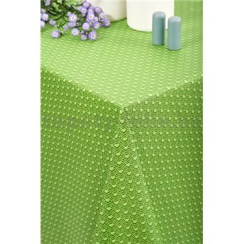Ubrusy návin 20 m x 140 cm pletený vzor zelený s textilní strukturou
