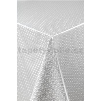 Ubrus metráž pletený vzor stříbrný s textilní strukturou