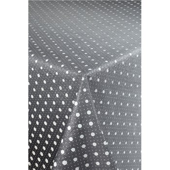 Ubrusy návin 20 m x 140 cm puntíky bílé na černém podkladu