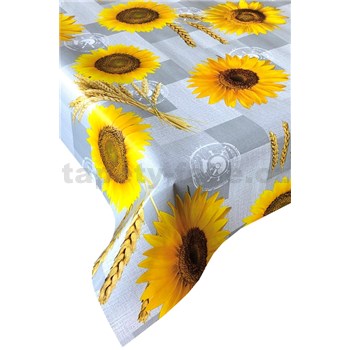Ubrusy návin 20 m x 140 cm žluté slunečnice s klasy - POSLEDNÍ METRY
