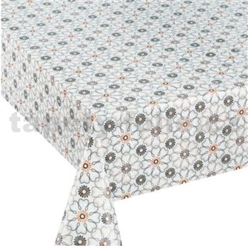 Ubrusy návin 20 m x 140 cm květinky na šedém podkladu