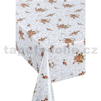 Ubrusy návin 20 m x 140 cm růžičky s popínavými lístky