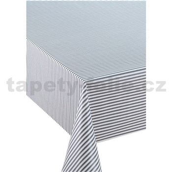 Ubrusy návin 20 m x 140 cm pruhy šedo-bílé