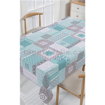 Ubrus metráž patchwork zeleno-šedý