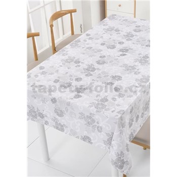 Ubrusy návin 20 m x 140 cm vlčí máky šedé