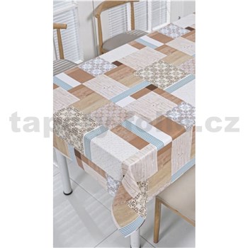 Ubrusy návin 20 m x 140 cm patchwork hnědý