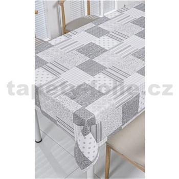 Ubrus metráž patchwork šedý