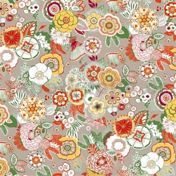 Ubrusy návin 20 m x 140 cm retro květinová koláž