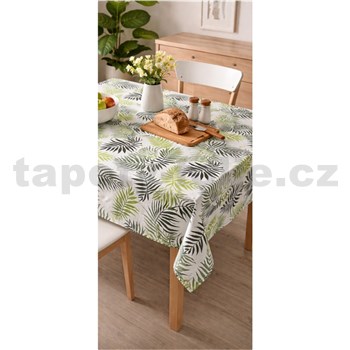 Ubrusy návin palmové listy zeleno-černé 20 m x 140 cm
