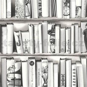 Vliesové tapety na zeď Kaleidoscope knihovna šedá