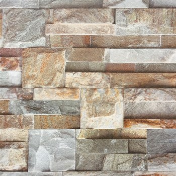 Papírové tapety na zeď kamenná stěna hnědá