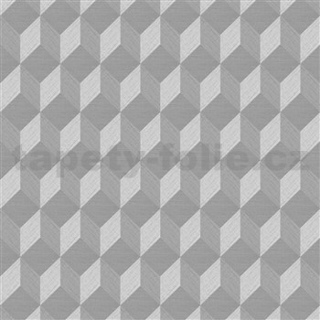 Vliesové tapety na zeď 3D kostky šedé