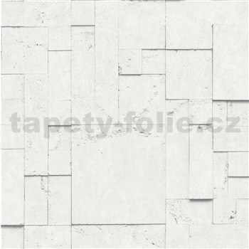 Vliesové tapety na zeď 3D panely bílo-šedé