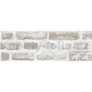 Vinylové bordury na zeď cihly šedo-hnědé rozměr 17,6 cm x 5 m