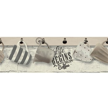 Vinylové bordury na zeď hrníčky rozměr 17,6 cm x 5 m