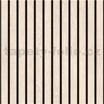 Vliesové tapety na zeď Brut lamelový obklad dub světlý