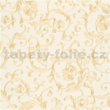 Luxusní vliesové tapety na zeď Versace III klasický barokní vzor béžovo-zlatý