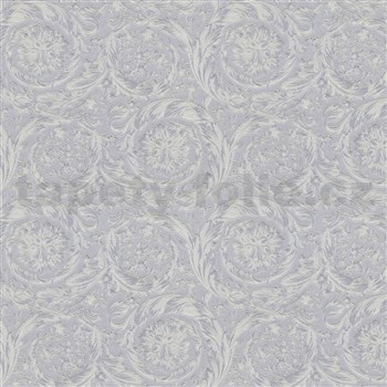 Luxusní vliesové tapety na zeď Versace IV barokní vzor stříbrno-šedý