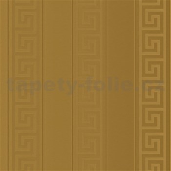 Luxusní vliesové tapety Versace III řecký klíč zlatý s pruhy - POSLEDNÍ KUSY