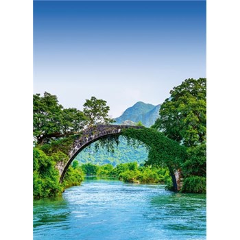 Vliesové fototapety most přes řeku rozměr 184 x 254 cm - POSLEDNÍ KUSY