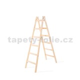 Štafle malířské PREMIUM, 6 příček, dřevěný žebřík, 150kg, ZDARMA DOPRAVA