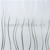Vliesové tapety na zeď vlnovky stříbrné na bílém podkladu - POSLEDNÍ KUSY