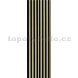 Dekorační panely olivové 3D lamely na černém filcovém podkladu 270 x 40 cm