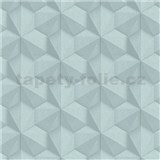 Vliesové tapety na zeď Cubiq 3D moderní geometrický vzor modro-šedý