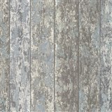 Vliesové tapety na zeď dřevěné desky hnědo-modré - POSLEDNÍ KUSY