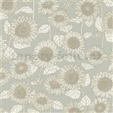 Vliesové tapety na zeď New Life slunečnice na šedém podkladu- POSLEDNÍ KUSY