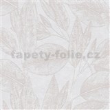 Vliesové tapety na zeď IMPOL Attractive listy hnědé na světle hnědém podkladu